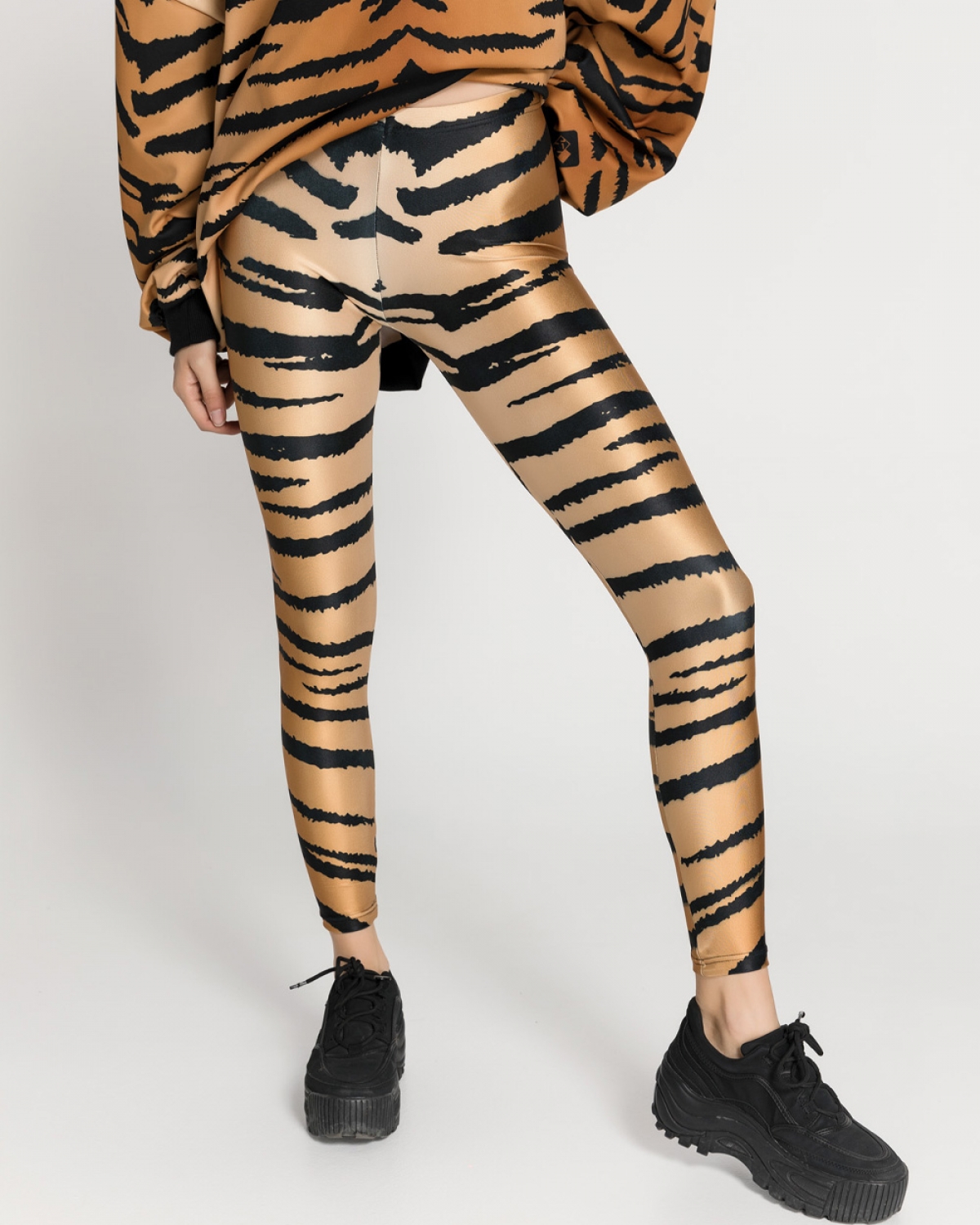 Animal Tiger Stripes Gold Leggings