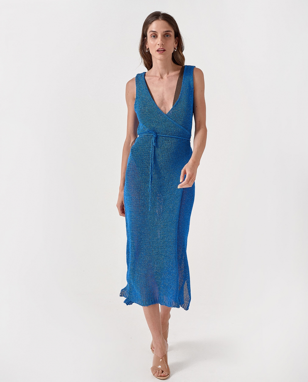 Blue Maxi Waisted Dress