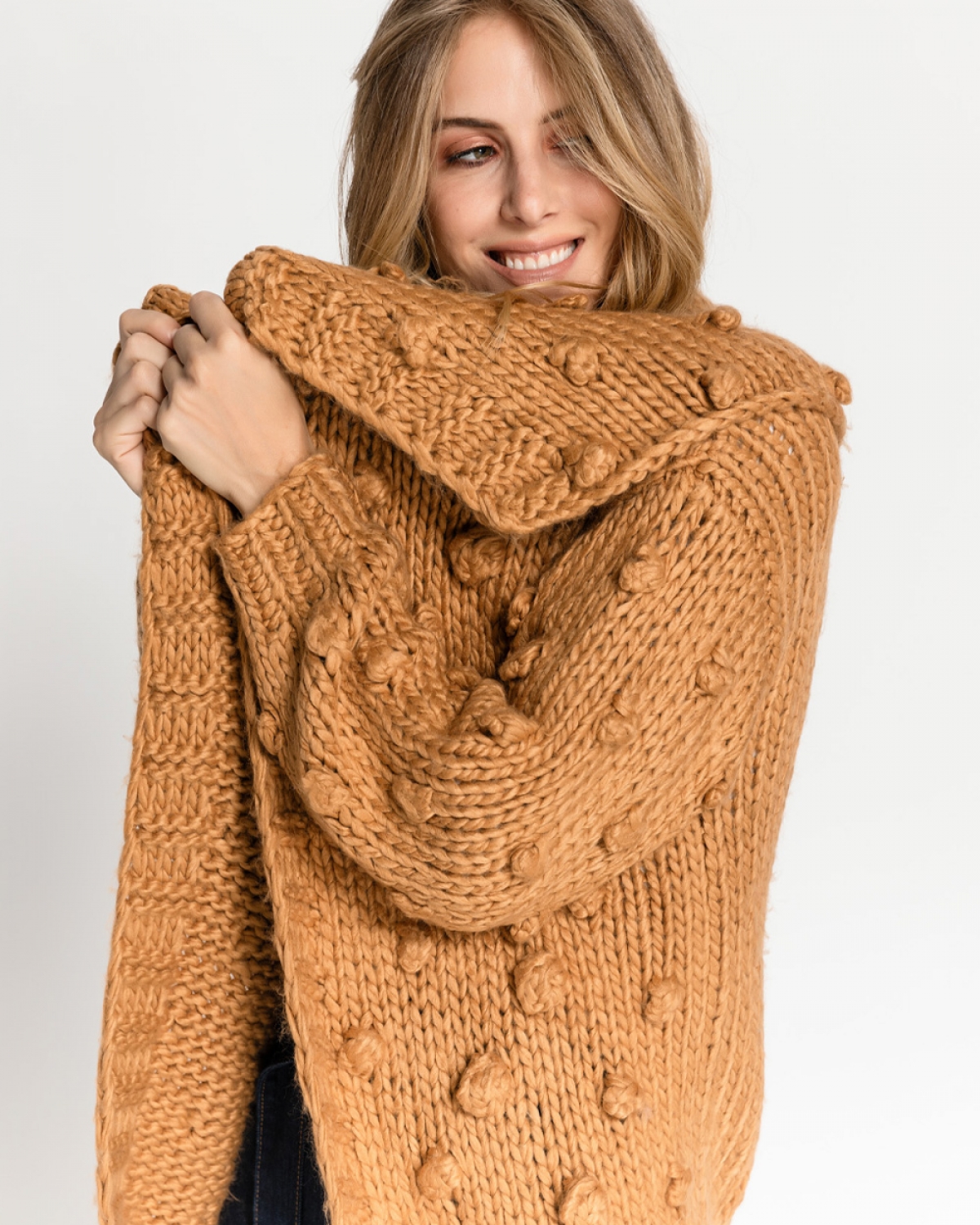 Knitted Camel Cardigan