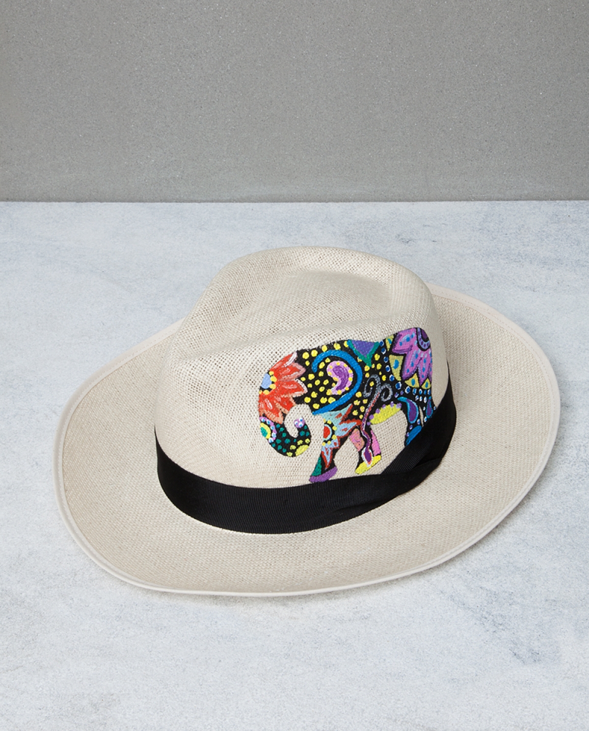 Printed Black Elephant Hat 