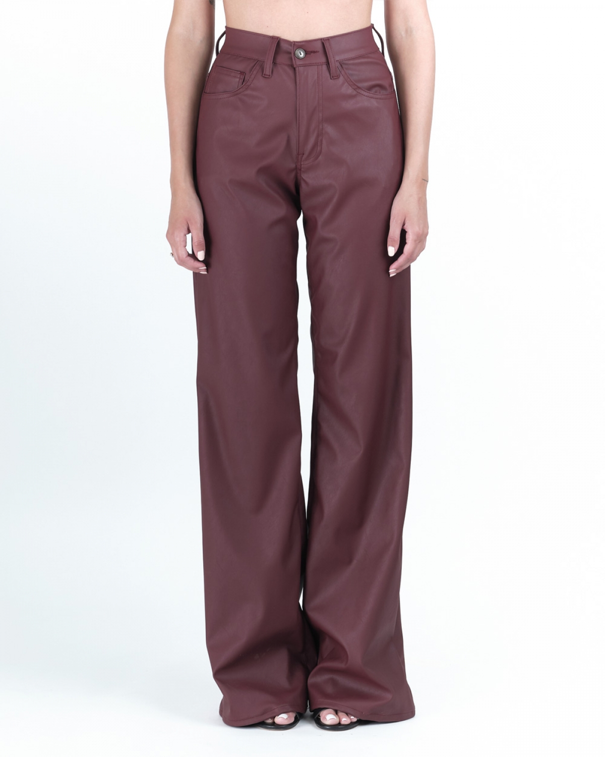 Marissa Bordeaux Faux-Leather Trouser