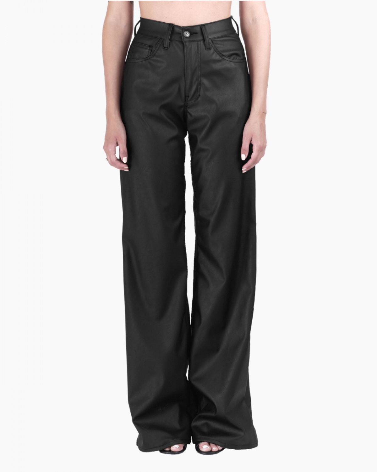 Marissa Black Faux-Leather Trouser